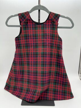 Little Girls McDonald Tartan Red and Green Plaid Pinafore